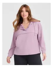 [Taking Shape] Modal Half Zip Hoodie Pastel Lilac