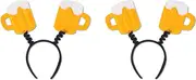 Beistle 2-Pack Beer Mug Boppers, Yellow Beer Stein Headband & German Costume Accessory, St. Patrick's Day and Oktoberfest Party Drinking Hat