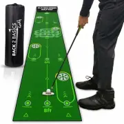 Back 2 Basics 10ft Putting Golf Mat - True-to-Life Green Simulation Golf Putting
