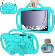 [AVAWO] Kids Case for Samsung Galaxy Tab A9+/A9 Plus 11 Inch 2023 Case, with Strap, Shockproof Lightweight Handle Stand 2023 Model (SM-X210/X216/X218), Turquoise