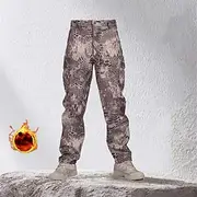 Men's Cargo Pants Hiking Pants Trousers Fleece Pants Outdoor Regular Fit Waterproof Windproof Quick Dry Lightweight Pants / Trousers Pocket Elastic Waist Black