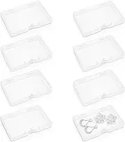 8 pcs Travel Portable Cotton Pad Holder,Rectangular Mini Clear Plastic Storage Containers Box with Hinged Lid for Cotton Round,Jewelry,Business Card,Beads and Other Small Craft Items (Transparent)
