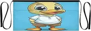 [Joitme] Cute Duck Blue Server Apron Women, Short Apron with Pockets, Bartender Apron for Women, Cute Duck Blue