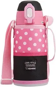 Zojirushi Direct Drink Stainless Cool Water Bottle 0.6L Pink Black SD-JK06-BP