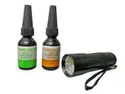 OLDE FLY SHOP FLY TYING UV CURING GEL LIGHT AND UV FLY TYING CLEAR GEL 3PK