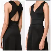 NWT Rag & Bone Open Back A-Line Classic Black Dress LBD V-Neck - Size 4