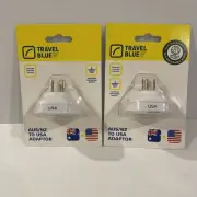 Travel Adapter Mains X 2 AUS/NZ To USA Adaptor Power Supply Plug Convert