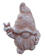 Latex gnome mold peace sign flower plaster concrete elf mould 9.5"H x 7"W