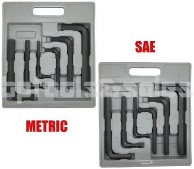 12pc JUMBO HEX KEY SET METRIC & SAE ALLEN WRENCHES MM STANDARD LARGE TOOL SET