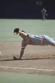 World Series, Baltimore Orioles Brooks Robinson in action, diving - Old Photo