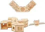 1Set Wooden Hamster Tunnel Maze Animals Labyrinth Seesaw Natural Pet Hideaway for Gerbils Hamsters and Pets Promotes Agility and Fun