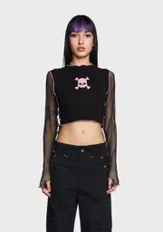 [Berthaux] Riot Fishnet Sleeve Top