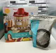 The Pioneer Woman 4 Quart electric Ice Cream Maker, Sweet Rose + 8lbs Rock Salt