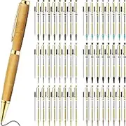 Colarr 48 Pcs Wood Turning Slimline Pen Kit 7mm With Refill - Lathe Turning for DIY Copper Making, Office Supplies, Friend Teacher Students Gifts (Multicolor)