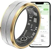 Smart Ring Bluetooth IP68 Waterproof Fitness Tracker, Gesture Photography, Health, Step Monitoring, Lightweight Sport Smart Rings for Men Women,8,C