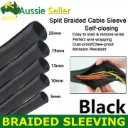Split Braided Tube Self-wrap Cable Sleeve Automotive Industrial Wire Management