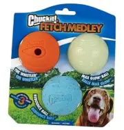 Chuckit Fetch Medley Dog Ball Dog Toys, Medium Medium (2.5") Fetch Medley Gen 1