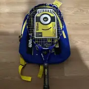 NEW Wilson Tennis Racket 23" Minions Team Back Pack Blue Yellow Despicable Me