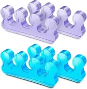 Toe Spacers Pedicure 4PCS Premium Gel Toe Separators Toe Separators Toe Separators for Nail Polish Repeatable Washable Toenail Dividers Easy Finger and Toenail Polish Grooming. (Pink+Blue)