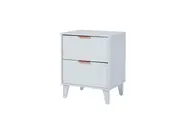 Groove Furniture Airlie Bedside Table with 2 Drawer, White