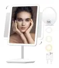 NEW Portable Rechargeable LED Mirror Vanity Rotating 3 Colors 10x Magnification