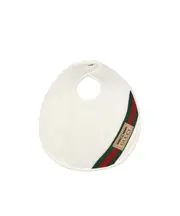 Gucci Kids Web Striped Bib One size ivory