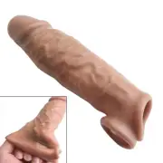 Reusable Realistic Condom Penis Sleeve Penis Extender Male Enlarger-Enhancer-MEN