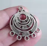 2x Circles Chandelier Earring Findings 5 Hole Pendant Necklace Connector Charm