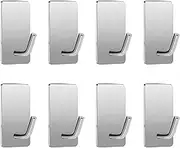 Tongke Self Adhesive Hooks, 8 Pack Small Sticky Waterproof Hangers for Hanging Coat, Hat,Towel Robe Hook Rack Wall Mount