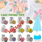 14pcs DIY Cake Decorating Kit Set Piping Bag Tips Pastry Icing Nozzles Baking AU