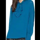 NWT Trina Turk Veracruz tie front blouse truest teal, size small