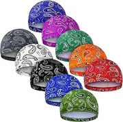[Tarpop] 10 Pcs Men Cooling Skull Caps Helmet Liner Sweat Wicking Running Beanie Hats Cycling Welding CPAS Do Rags Head Wrap