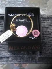 Alex And Ani Spiral Sun Charm Bangle Bracelet Yellow Gold Finish CBD15SSYG