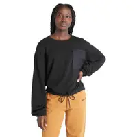 在飛比找ETMall東森購物網優惠-任-Timberland 女款黑色刺繡LOGO短版長袖T恤A