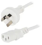 1.8m White C13 IEC Power Cable Female Socket to 240V Mains Plug