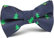 [OTAA] Christmas Tree Kids Bow Tie Navy Blue Christmas Tree Kids Bow Tie