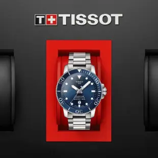 【TISSOT 天梭 官方授權】SEASTAR 1000 海洋之星 陶瓷錶圈 300米潛水機械腕錶 母親節 禮物(T1204071104103)