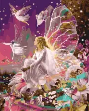 Clever Monsters Flower Fairies Paint By Number Kit Framed DIY Art 16x20