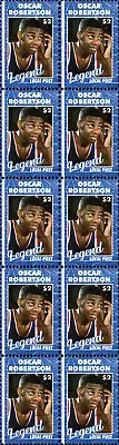 OSCAR ROBERTSON BASKETBALL LEGEND MINT VIGNETTE STAMP STRIP OF 10