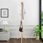 Coat Rack, High-Grade Solid Wooden Coat Hanger Stand with 8 Hooks, Coat Tree Fre