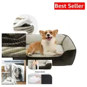 Removable Washable Dog Bed for Medium Dogs - Plush Bolster Cuddle Comfort