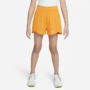 Nike Big Kids Girls Dri-FIT Breezy High-Waisted Training Shorts | Orange | L