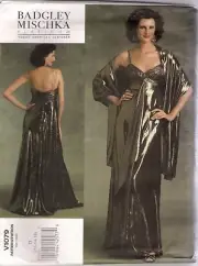 Vogue Sewing Pattern 1079, Badgley Mischka Dress and Stole, Size 12 - 16, Uncut