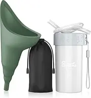 Syarme Female Urination Device,Portable Reusable Urinal Funnel with Extension Tube,Small Folding Storage,Suitable for Travel,Festivals,Camping,Traffic Jams,Etc,Includes Waterproof Bag,Waterproof Cup
