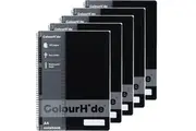 5x Colourhide Notebook 120 Page A4 Black Bulk