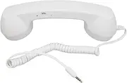 Telephone Handset for Cellphone, Retro 3.5mm Telephone Handset Radiation Proof Wired Cell Phone Receiver for Smartphone Computer (White)