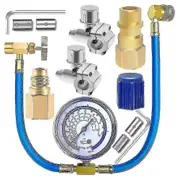 Refrigerator Freon Recharge Hose With Gauge Kit R134a R12 R22,with Bpv31 Piercing Tap Valve,for A/c