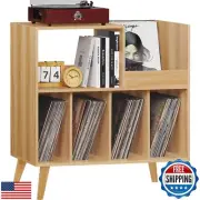 LELELINKY Large Record Player Stand, Turntable Stand with Storage, Vinyl Reco