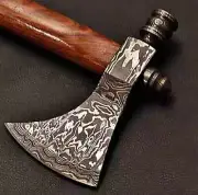 CUSTOM Handmade DAMASCUS STEEL Smoking Pipe TOMAHAWK Axe, HATCHET 20"