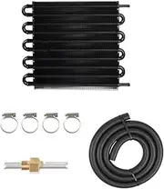 Car Radiator 10 Row 8 Row 6 Row 4 Row 2 Row Aluminum Remote Transmission Oil Cooler/Auto-Manual Radiator Converter Kit Radiator Fin Comb Kit(10 Row Black)